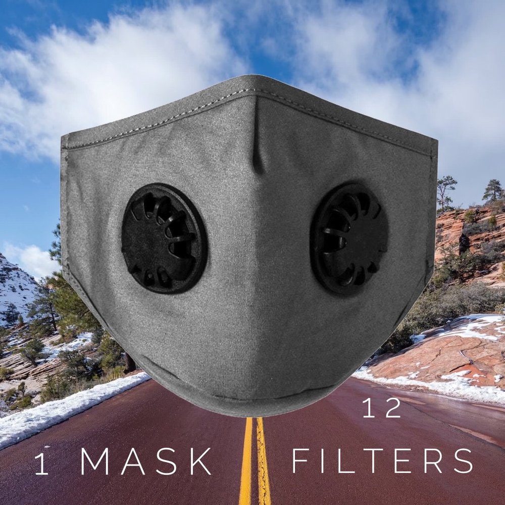 Grey Mask With Double Exhaust Valves